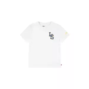 Levi's tricou de bumbac pentru copii "LS" MONOGRAM TEE culoarea alb, neted, 8EL402 imagine