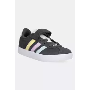 adidas sneakers de piele întoarsă pentru copii VL COURT 3.0 culoarea gri, JH6315 imagine