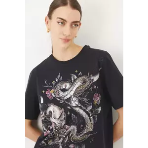 Tricou model nou pentru femei, cu decolteu rotund si maneca scurta, cu imprimeu imagine