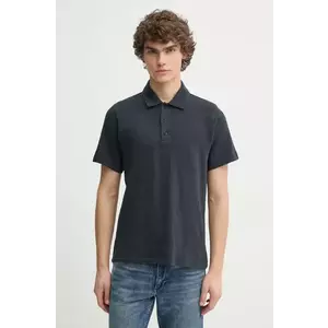 Rag & Bone polo de bumbac culoarea albastru marin, neted, MBC23FT012CA12 imagine