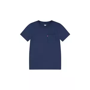 Levi's tricou de bumbac pentru copii SUNSET POCKET TEE culoarea albastru marin, neted, 8EM359 imagine