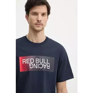 Red Bull Racing x Pepe Jeans tricou din bumbac OMBRE LOGO TEE barbati, culoarea albastru marin, cu imprimeu, RM500019 imagine