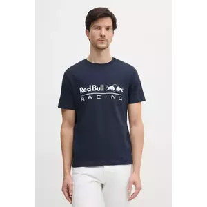 Red Bull Racing x Pepe Jeans tricou din bumbac LOGO TEE barbati, culoarea albastru marin, cu imprimeu, RM500016 imagine