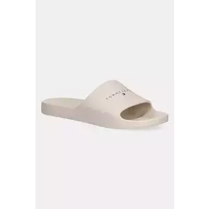 Tommy Jeans papuci BASIC SANDAL barbati, culoarea bej, EM0EM01559 imagine