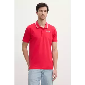 Red Bull Racing x Pepe Jeans tricou polo TIPPED LOGO POLO barbati, culoarea rosu, cu imprimeu, RM540013 imagine