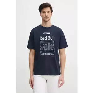 Red Bull Racing x Pepe Jeans tricou din bumbac RACING HISTORY TEE barbati, culoarea albastru marin, cu imprimeu, RM500020 imagine