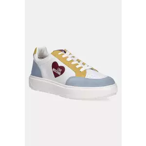 Love Moschino sneakers din piele culoarea alb, JA15154G1MIAA10B imagine