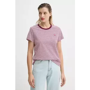 Levi's tricou din bumbac femei, culoarea bordo imagine