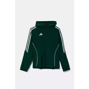 adidas Performance bluză pentru copii culoarea verde, cu glugă, cu imprimeu, IM8796 imagine