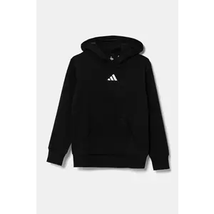 adidas bluză pentru copii culoarea negru, cu glugă, uni, JC9772 imagine