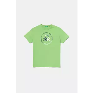 United Colors of Benetton tricou de bumbac pentru copii culoarea verde, cu imprimeu, 3I1XC10N3 imagine