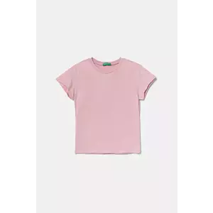 United Colors of Benetton tricou de bumbac pentru copii culoarea roz, 3I1XC109V imagine