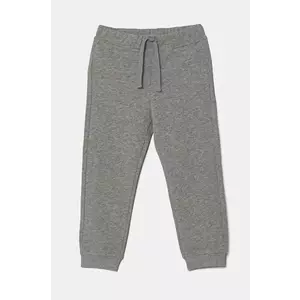 United Colors of Benetton pantaloni de trening din bumbac pentru copii culoarea gri, neted, 3J68GF027 imagine