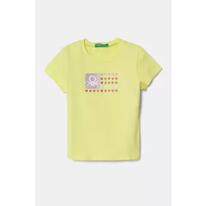 United Colors of Benetton tricou de bumbac pentru copii culoarea verde, 3I1XG10HU imagine