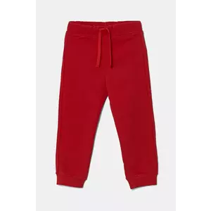 United Colors of Benetton pantaloni de trening din bumbac pentru copii culoarea rosu, neted, 3J68GF027 imagine