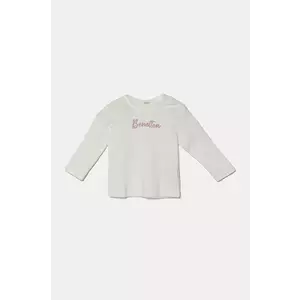 United Colors of Benetton longsleeve din bumbac pentru bebeluși culoarea alb, 3I9WA1063 imagine