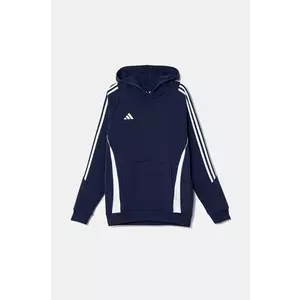 adidas Performance bluza copii culoarea albastru marin, cu glugă, cu imprimeu, IR7504 imagine