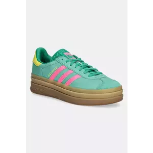 adidas Originals sneakers din piele intoarsă Gazelle Bold culoarea verde, JH9668 imagine