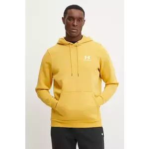 Under Armour bluză Essential Fleece bărbați, culoarea maro, cu glugă, cu imprimeu, 1373880 imagine