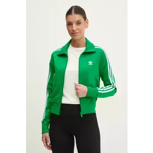 adidas Originals bluză Adicolor Classics Firebird femei, culoarea verde, cu imprimeu, JC8261 imagine