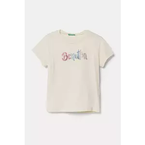 United Colors of Benetton tricou de bumbac pentru copii culoarea bej, 3I1XC10MZ imagine