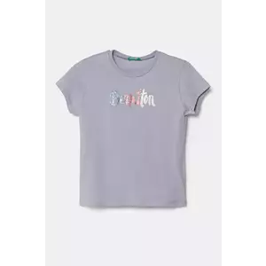 United Colors of Benetton tricou de bumbac pentru copii culoarea violet, 3I1XC10MZ imagine