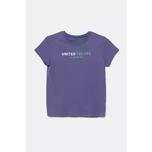 United Colors of Benetton tricou de bumbac pentru copii culoarea violet, 3I1XC10MZ imagine