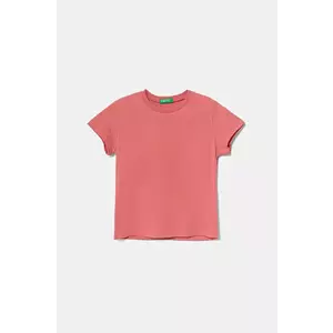 United Colors of Benetton tricou de bumbac pentru copii culoarea roz, 3I1XC109V imagine