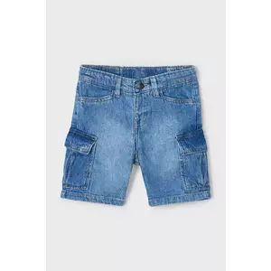 Mayoral pantaloni scurti din denim pentru copii cargo culoarea albastru marin, 3229 imagine