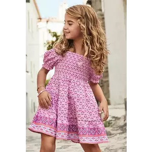 Mayoral rochie din bumbac pentru copii culoarea roz, mini, evazati, 3932 imagine