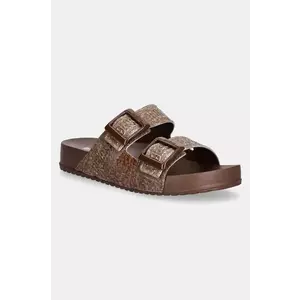 Melissa papuci COZY M LOVER SLIDE DENIM femei, culoarea maro, M 36146 imagine