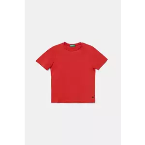 United Colors of Benetton tricou de bumbac pentru copii culoarea rosu, neted, 3I1XG106Z imagine