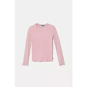 United Colors of Benetton longsleeve copii culoarea roz, 3F1AC10N1 imagine