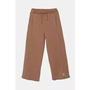 United Colors of Benetton pantaloni de trening din bumbac pentru copii culoarea portocaliu, neted, 3UNICF061 imagine