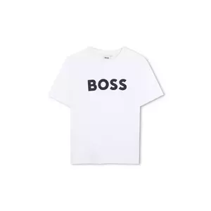 BOSS tricou de bumbac pentru copii culoarea negru, cu imprimeu, J25P24 imagine