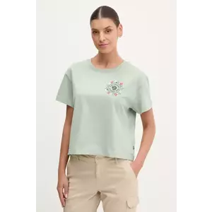 Fjallraven tricou Fjällblomster femei, culoarea verde, F14600213 imagine