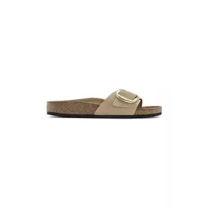 Birkenstock papuci din nubuc Madrid Big Buckle culoarea bej, 1024140 imagine