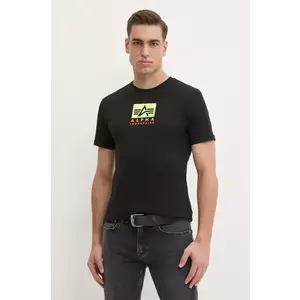 Alpha Industries tricou din bumbac Satin Logo T barbati, culoarea negru, cu imprimeu, 148513 imagine