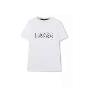 BOSS tricou de bumbac pentru copii culoarea alb, cu imprimeu, J52034 imagine