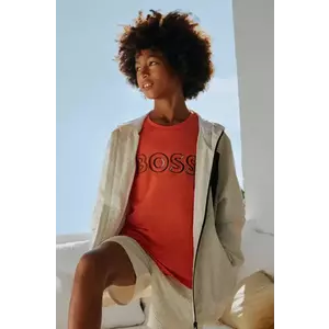 BOSS tricou de bumbac pentru copii culoarea portocaliu, cu imprimeu, J52034 imagine