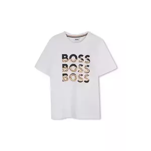 BOSS tricou de bumbac pentru copii culoarea alb, cu imprimeu, J52038 imagine