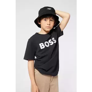 BOSS tricou de bumbac pentru copii culoarea negru, cu imprimeu, J52049 imagine