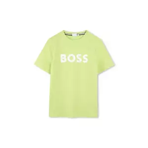 BOSS tricou de bumbac pentru copii culoarea verde, cu imprimeu, J52030 imagine