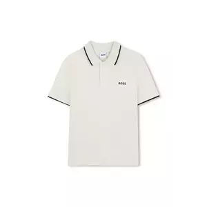 BOSS tricouri polo din bumbac pentru copii culoarea bej, neted, J52011 imagine