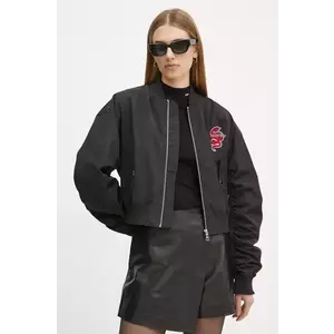 Karl Lagerfeld geaca bomber femei, culoarea negru, de tranzitie, A1W14039 imagine