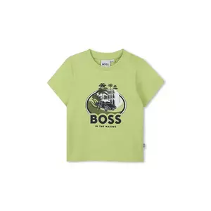 BOSS tricou din bumbac pentru bebelusi culoarea verde, cu imprimeu, J52110 imagine