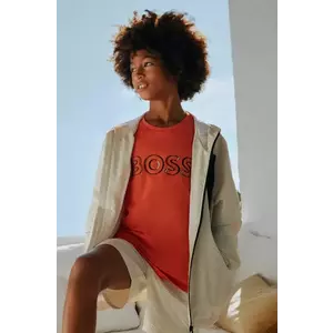 BOSS tricou de bumbac pentru copii culoarea portocaliu, cu imprimeu, J52034 imagine