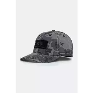 Alpha Industries șapcă de baseball din bumbac VLC Cap Camo culoarea gri, modelator, 168903C imagine