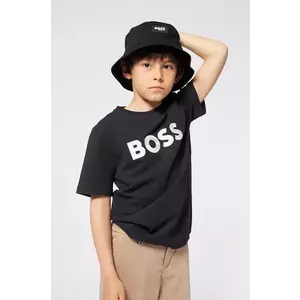 BOSS tricou de bumbac pentru copii culoarea negru, cu imprimeu, J52049 imagine