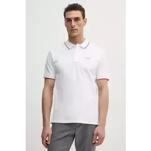 Pepe Jeans polo de bumbac Hans culoarea alb, neted imagine